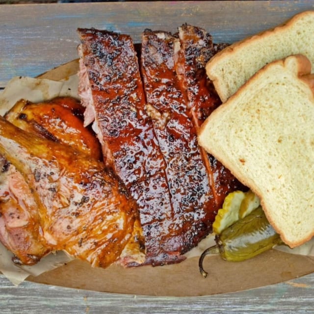 Chicken & Ribs Lunch Combo.